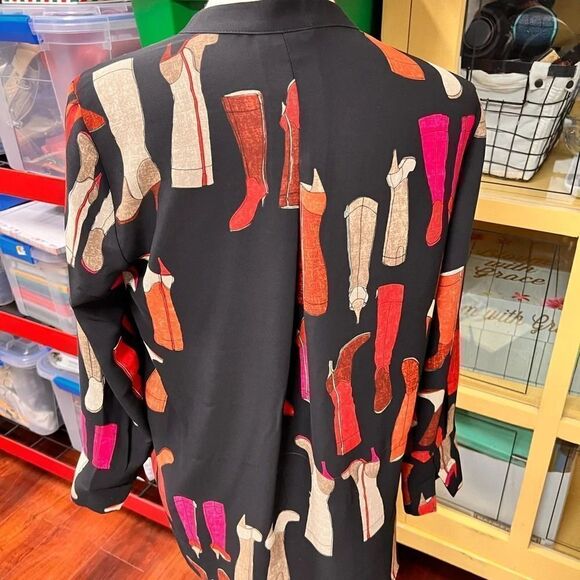 NWOT NIC+ZOE These Boots Printed Blouse Size Small (Runs big) #002 - Picture 11 of 13